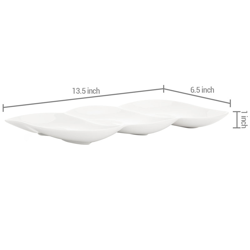 Ebern Designs Yafiet Ceramic Divided Serving Dish Wayfair